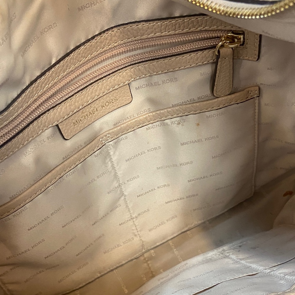 Michael Kors Cream Pebbled Leather Hobo with Gold Accent - Picture 3 of 4